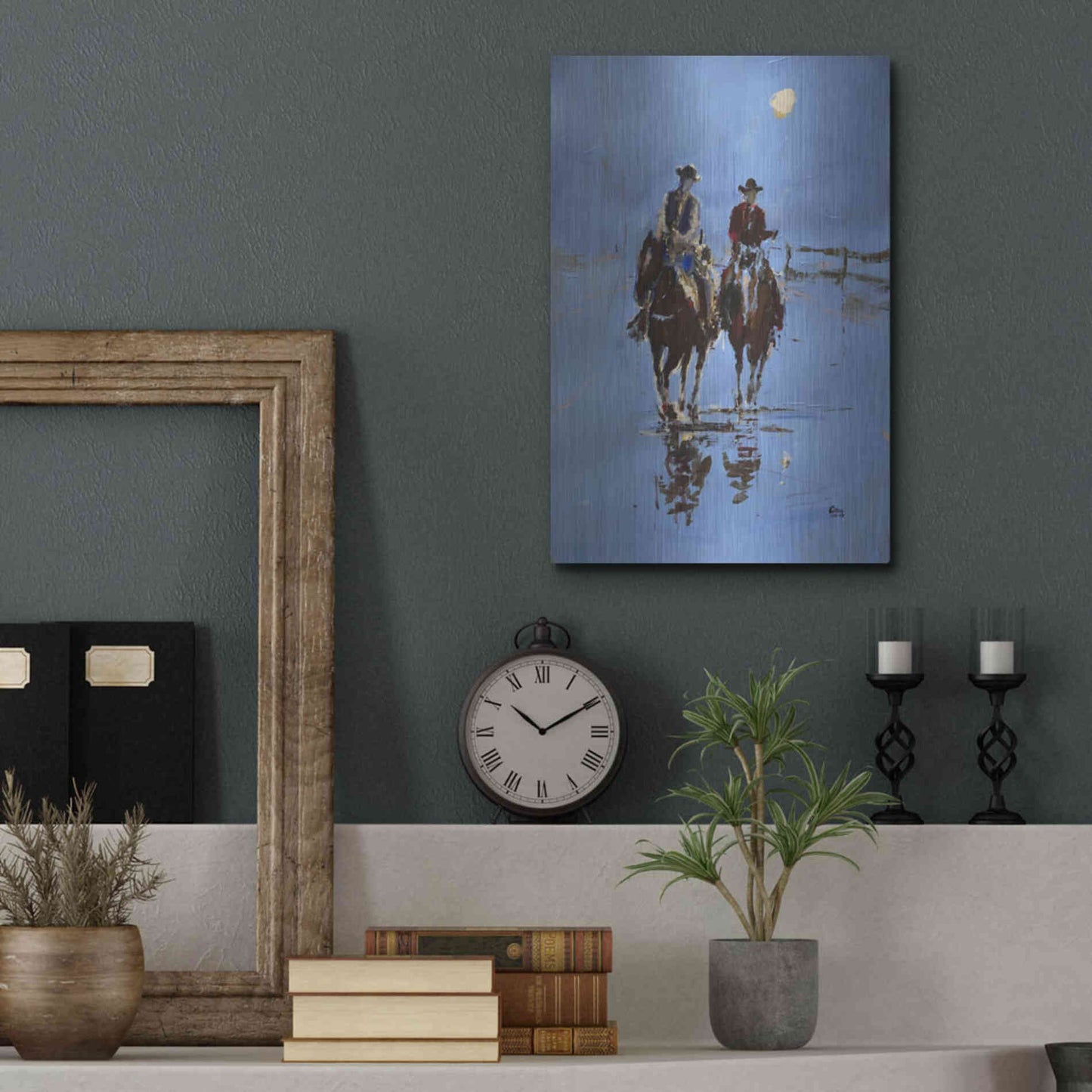 Luxe Metal Art 'Moonlight' by Oscar Alvarez Pardo, Metal Wall Art,12x16