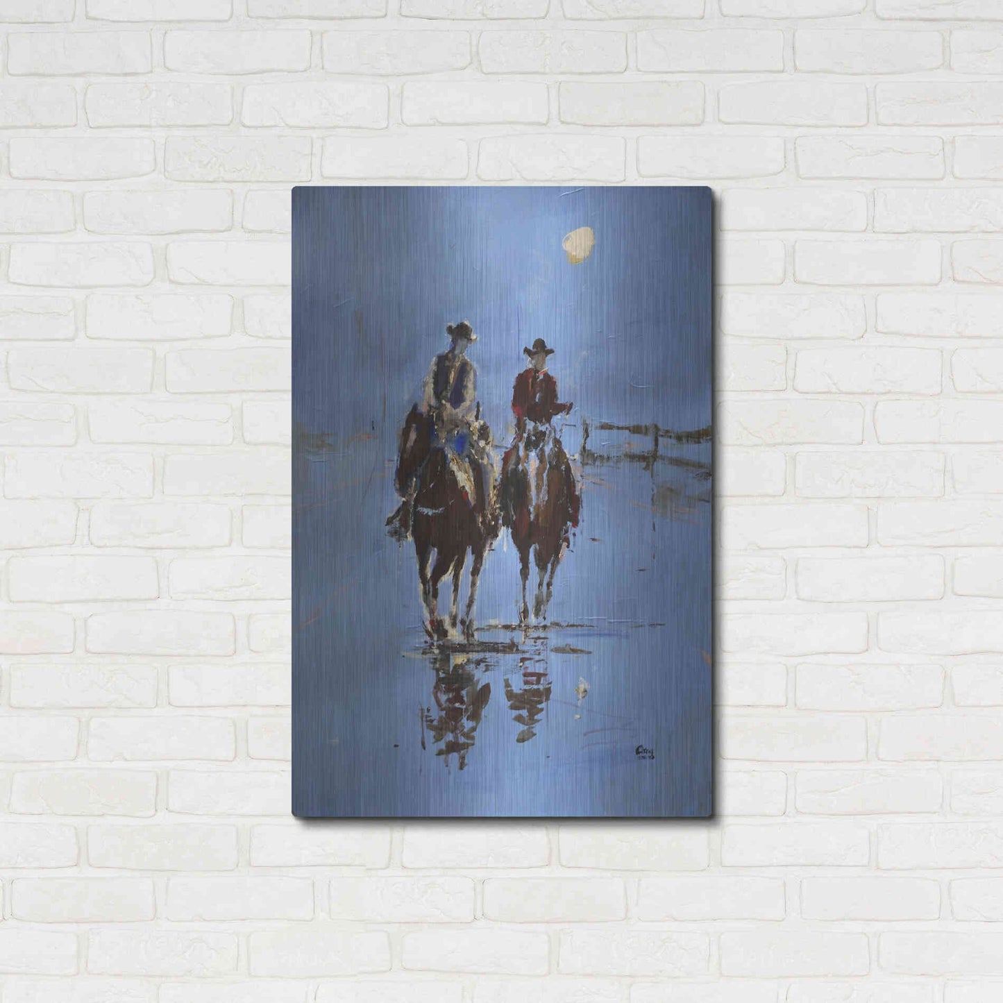 Luxe Metal Art 'Moonlight' by Oscar Alvarez Pardo, Metal Wall Art,24x36