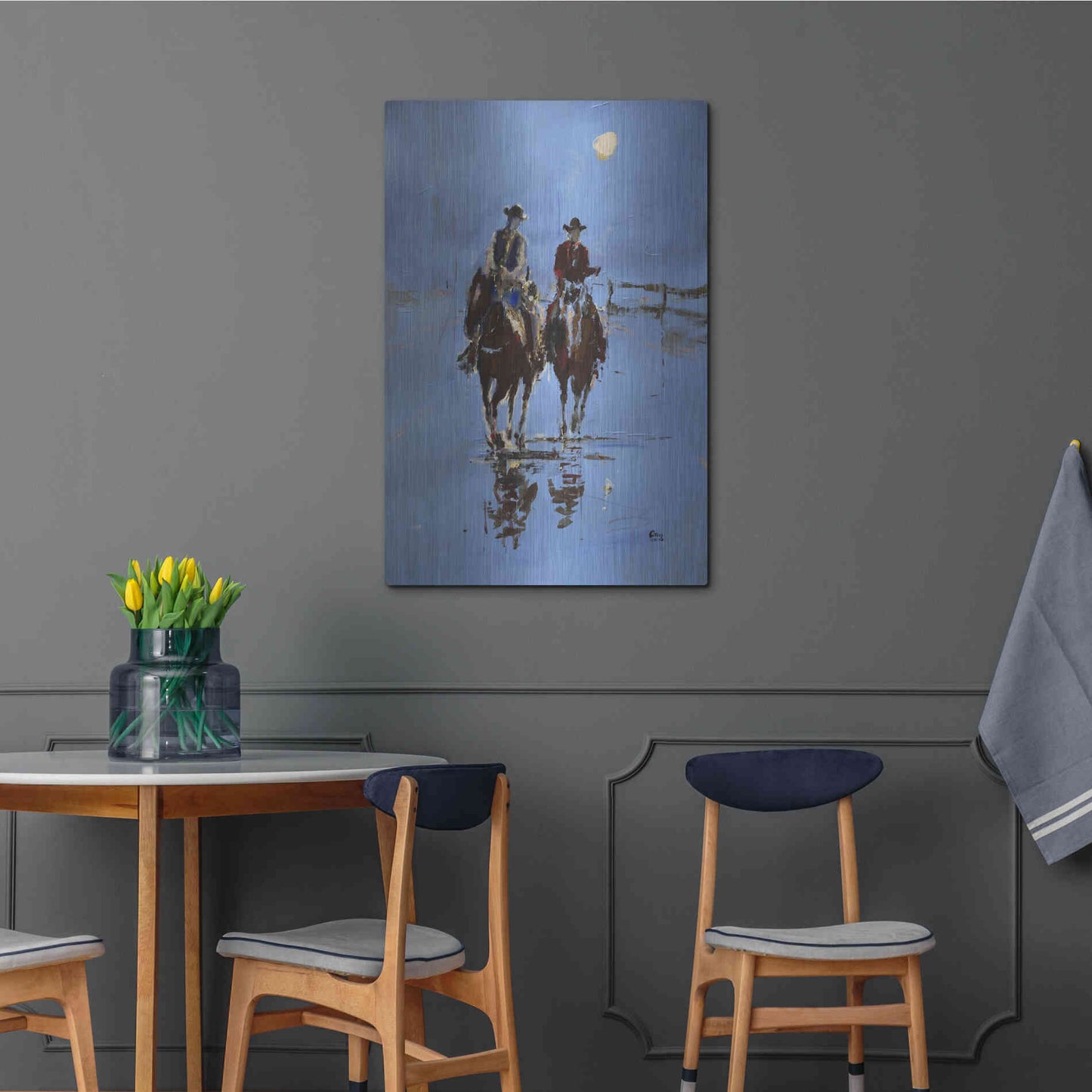 Luxe Metal Art 'Moonlight' by Oscar Alvarez Pardo, Metal Wall Art,24x36