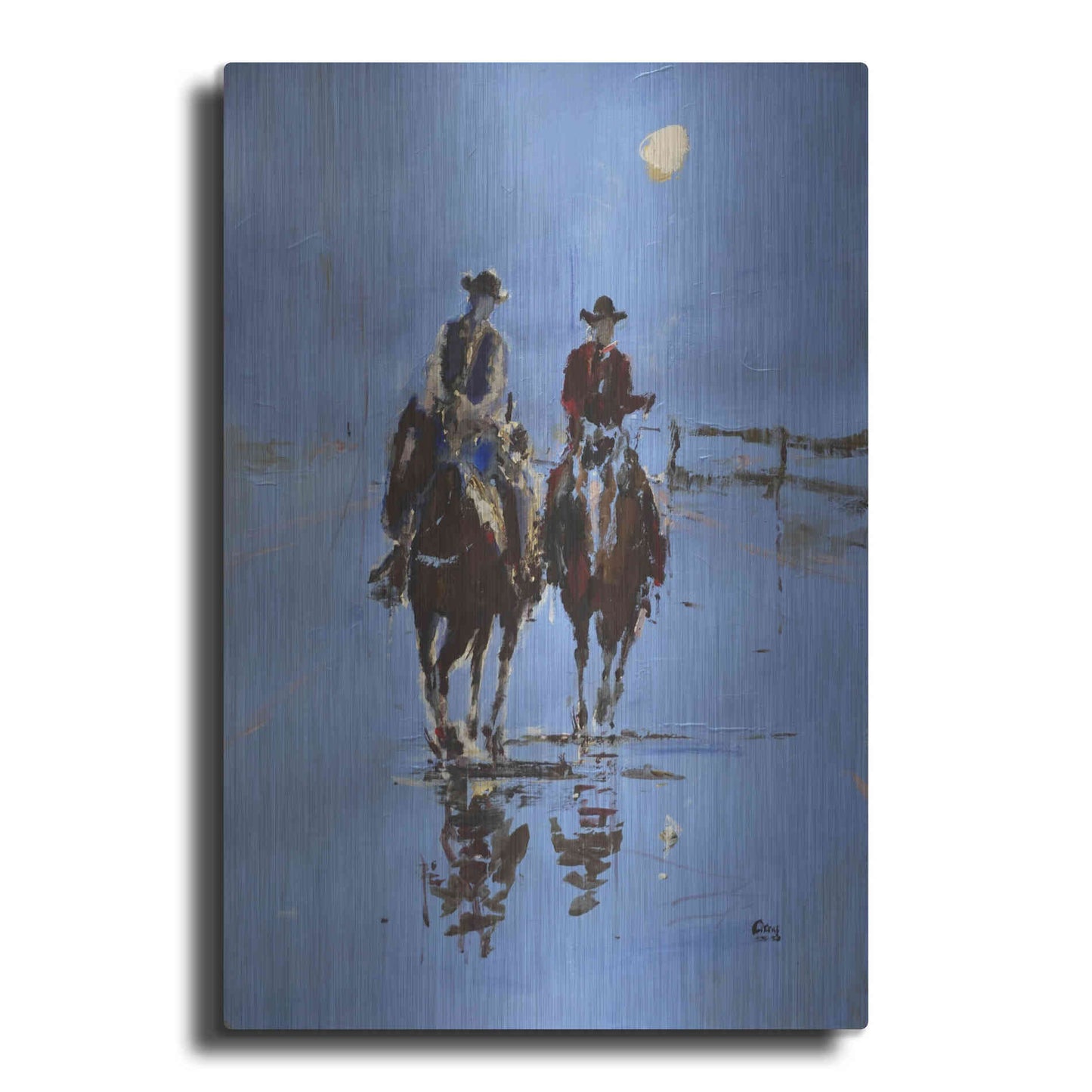 Luxe Metal Art 'Moonlight' by Oscar Alvarez Pardo, Metal Wall Art