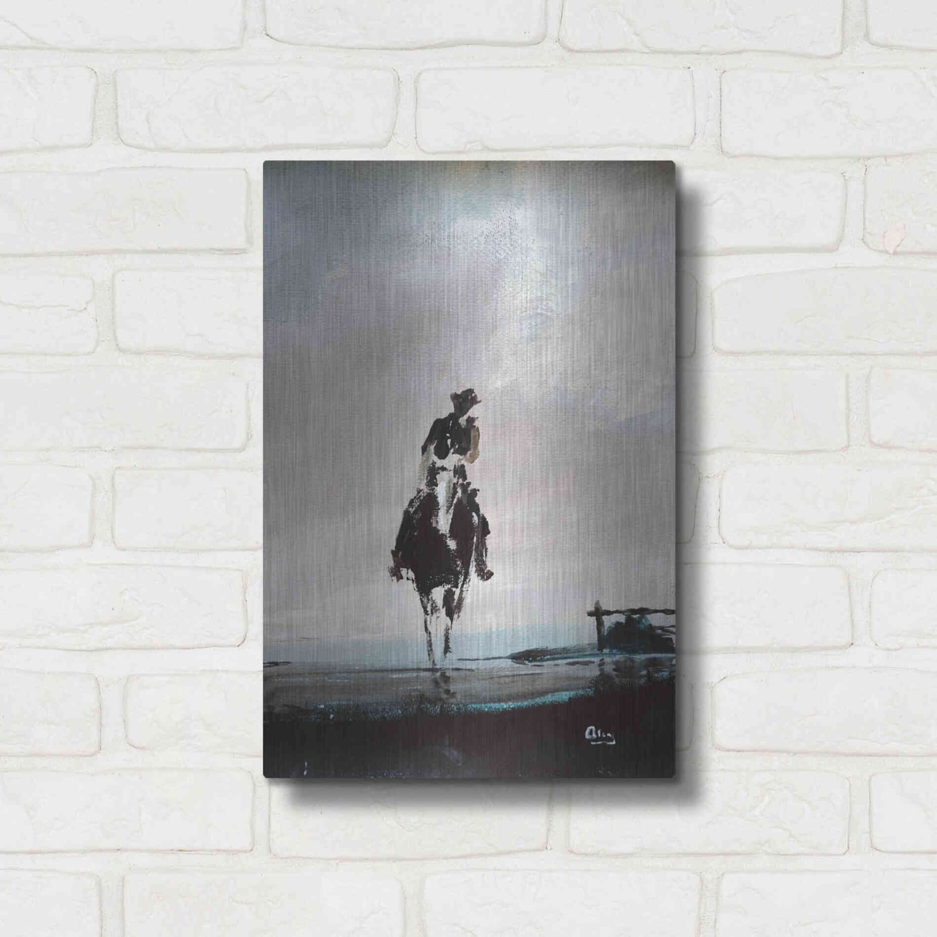 Luxe Metal Art 'Hazy' by Oscar Alvarez Pardo, Metal Wall Art,12x16
