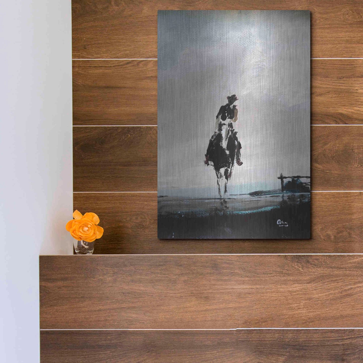 Luxe Metal Art 'Hazy' by Oscar Alvarez Pardo, Metal Wall Art,12x16