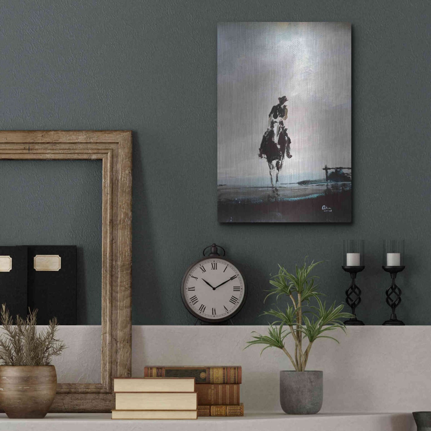 Luxe Metal Art 'Hazy' by Oscar Alvarez Pardo, Metal Wall Art,12x16