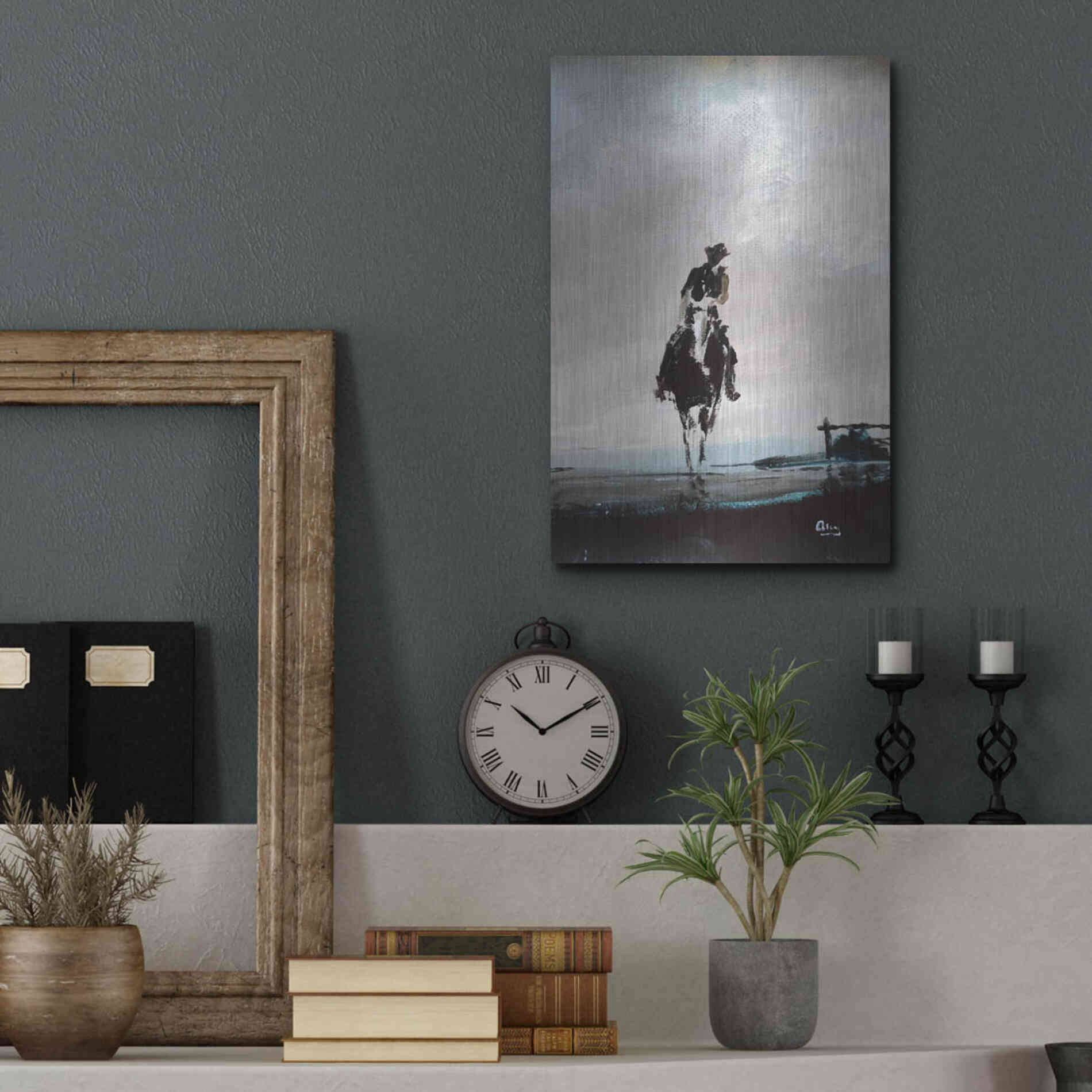 Luxe Metal Art 'Hazy' by Oscar Alvarez Pardo, Metal Wall Art,12x16