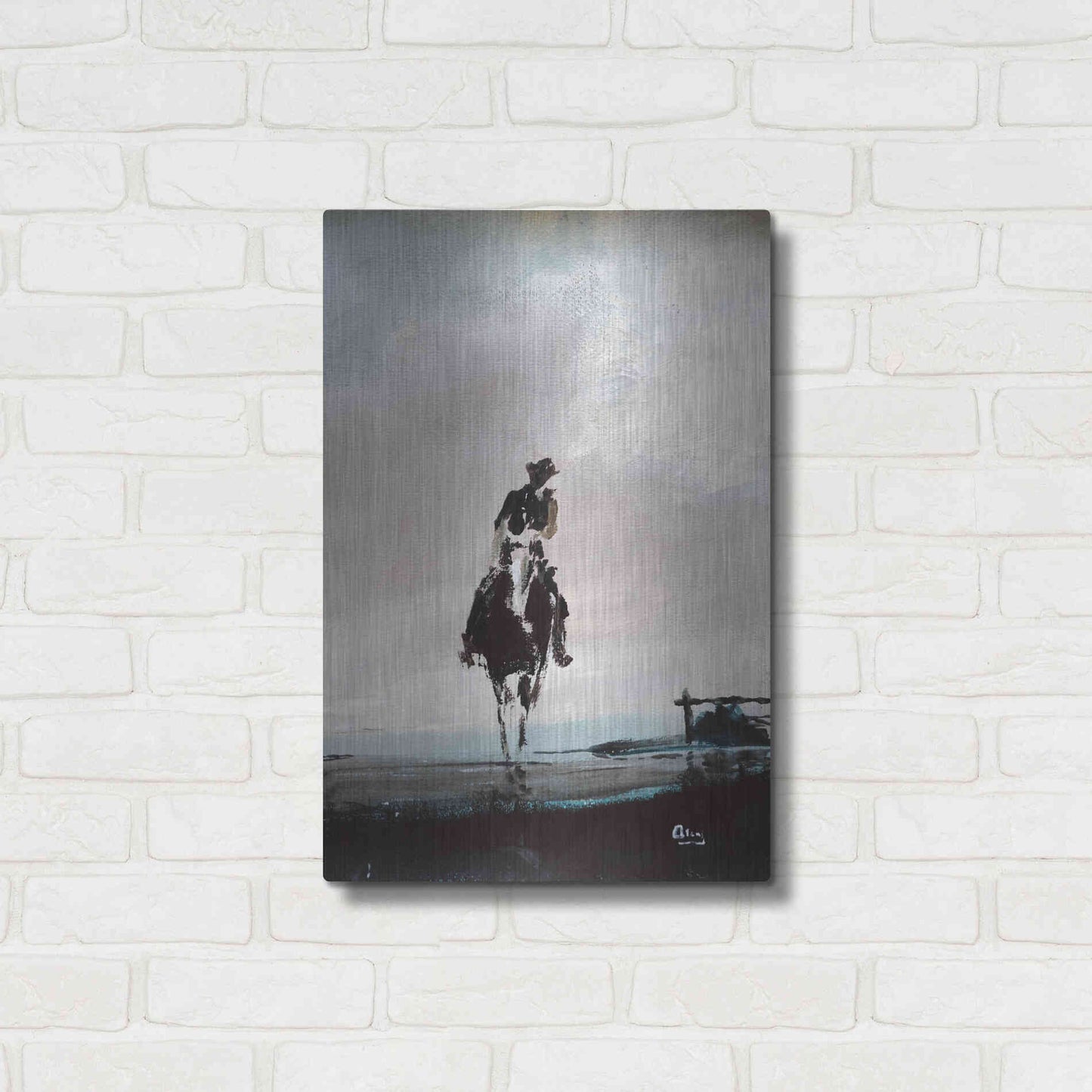 Luxe Metal Art 'Hazy' by Oscar Alvarez Pardo, Metal Wall Art,16x24