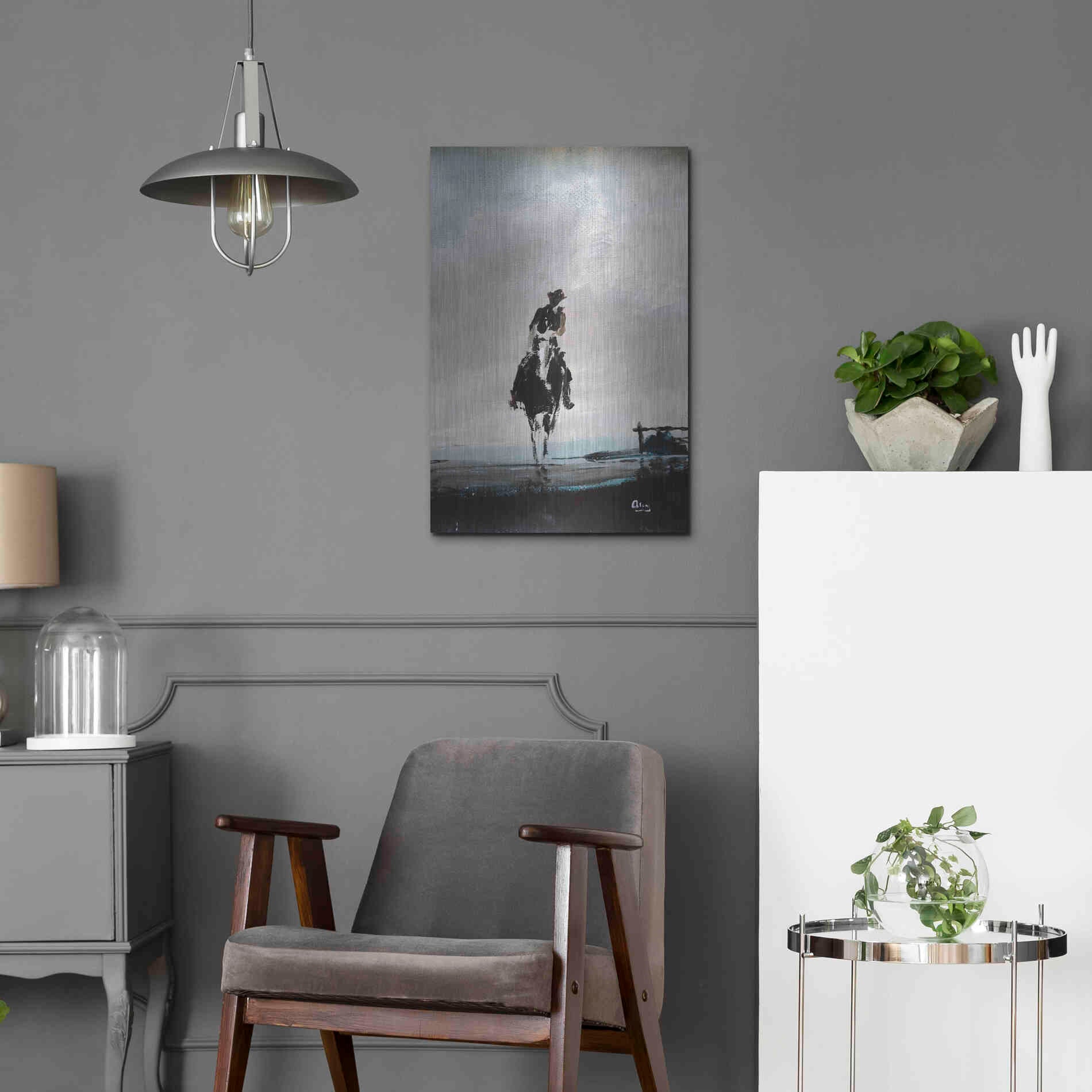 Luxe Metal Art 'Hazy' by Oscar Alvarez Pardo, Metal Wall Art,16x24