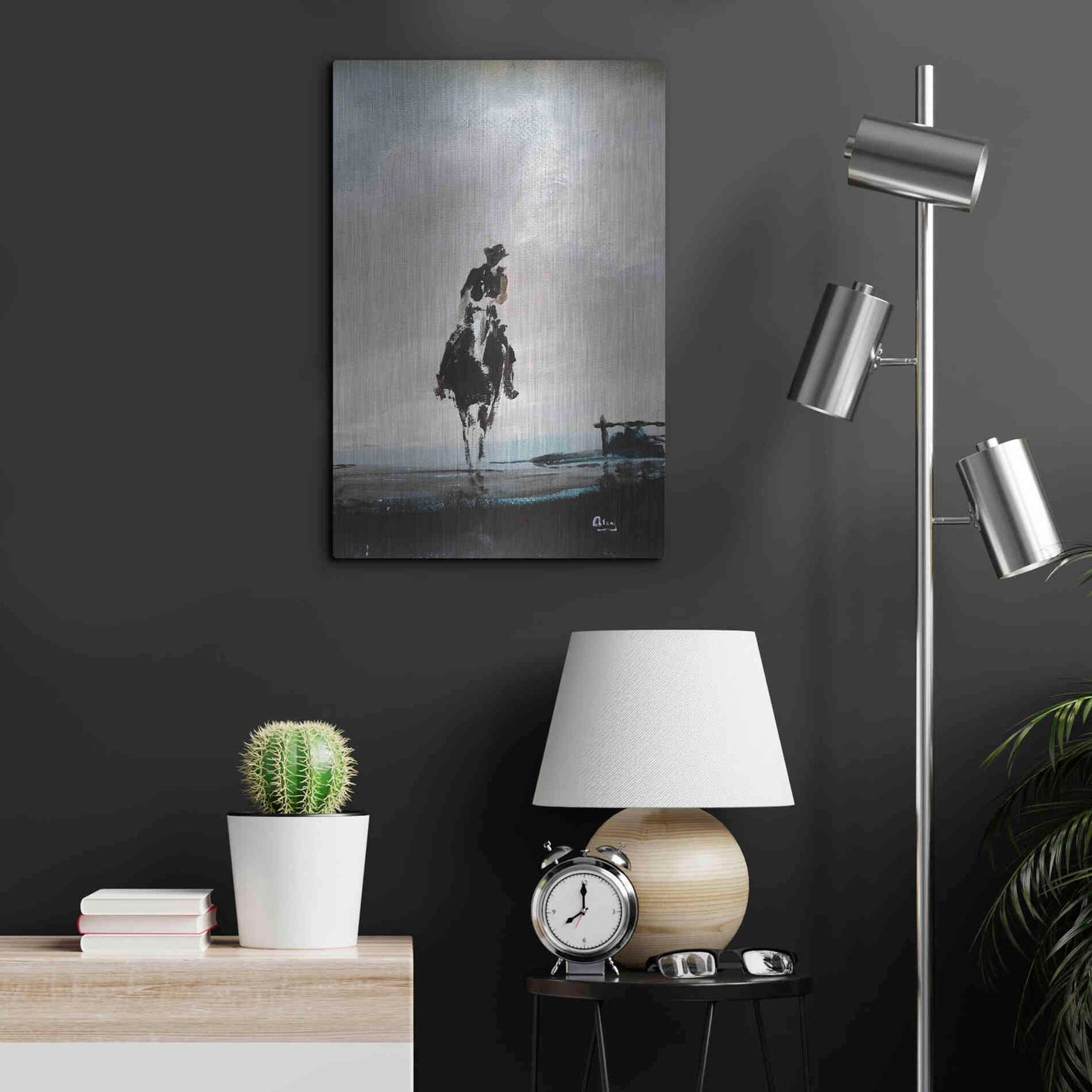 Luxe Metal Art 'Hazy' by Oscar Alvarez Pardo, Metal Wall Art,16x24