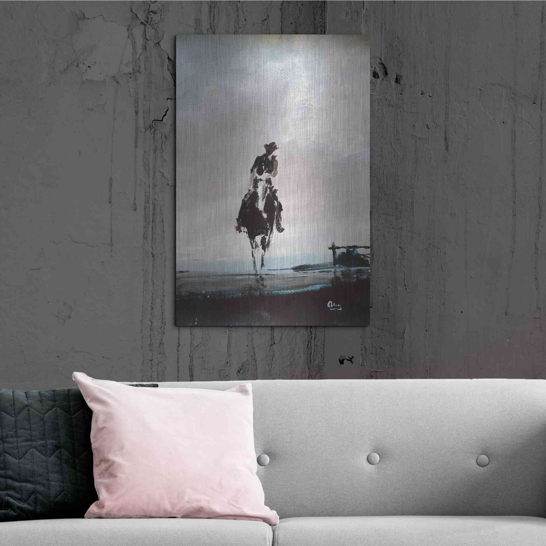 Luxe Metal Art 'Hazy' by Oscar Alvarez Pardo, Metal Wall Art,24x36