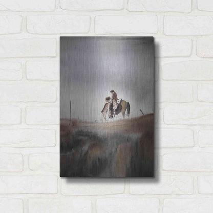 Luxe Metal Art 'Melancholy' by Oscar Alvarez Pardo, Metal Wall Art,12x16