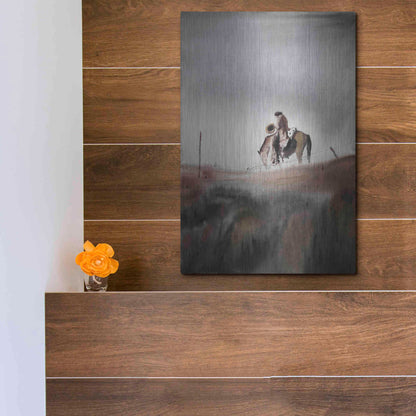 Luxe Metal Art 'Melancholy' by Oscar Alvarez Pardo, Metal Wall Art,12x16
