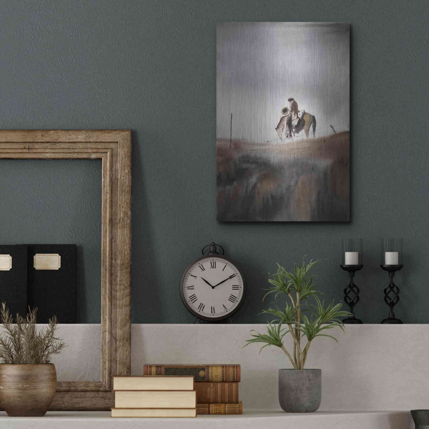 Luxe Metal Art 'Melancholy' by Oscar Alvarez Pardo, Metal Wall Art,12x16