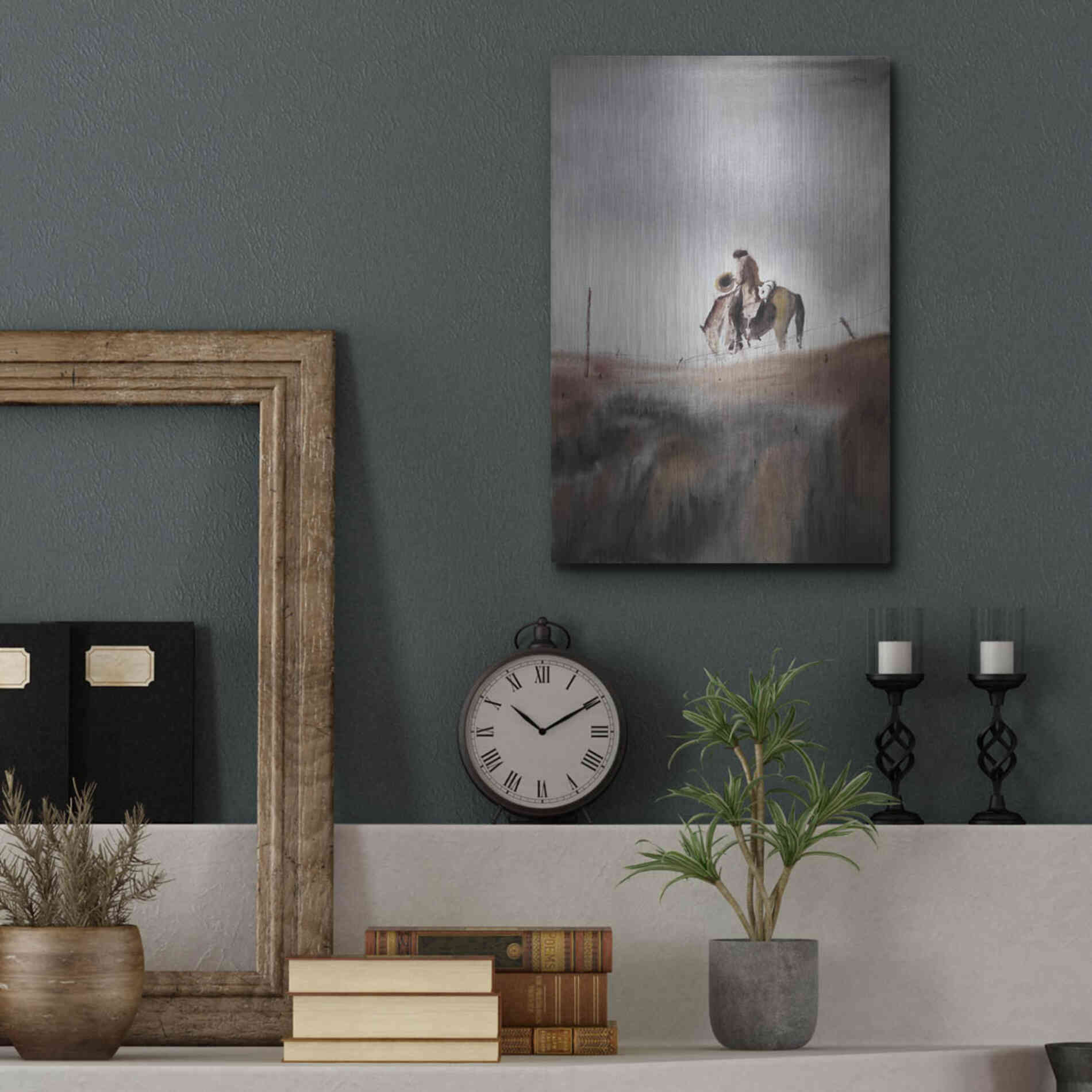 Luxe Metal Art 'Melancholy' by Oscar Alvarez Pardo, Metal Wall Art,12x16
