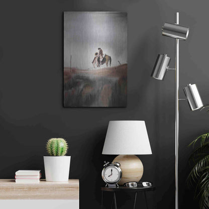 Luxe Metal Art 'Melancholy' by Oscar Alvarez Pardo, Metal Wall Art,16x24