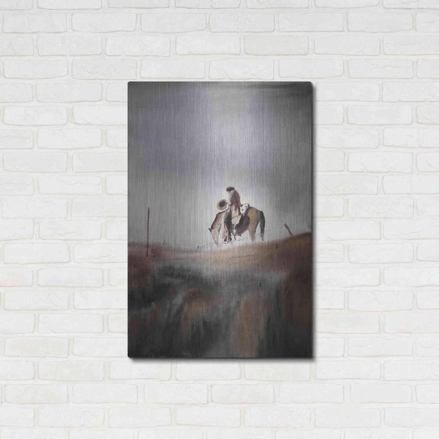 Luxe Metal Art 'Melancholy' by Oscar Alvarez Pardo, Metal Wall Art,24x36