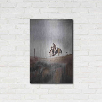 Luxe Metal Art 'Melancholy' by Oscar Alvarez Pardo, Metal Wall Art,24x36
