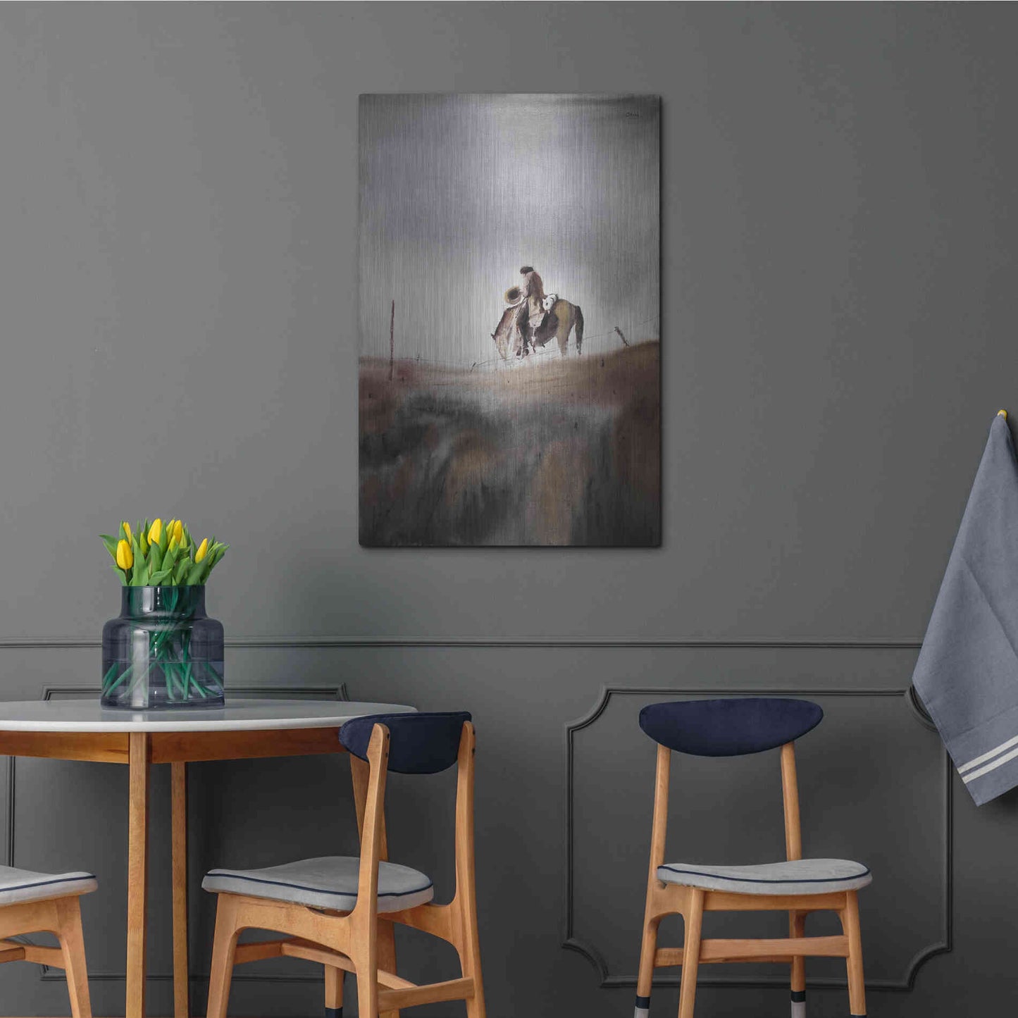 Luxe Metal Art 'Melancholy' by Oscar Alvarez Pardo, Metal Wall Art,24x36