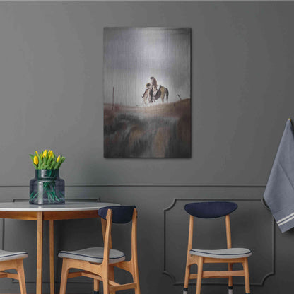 Luxe Metal Art 'Melancholy' by Oscar Alvarez Pardo, Metal Wall Art,24x36
