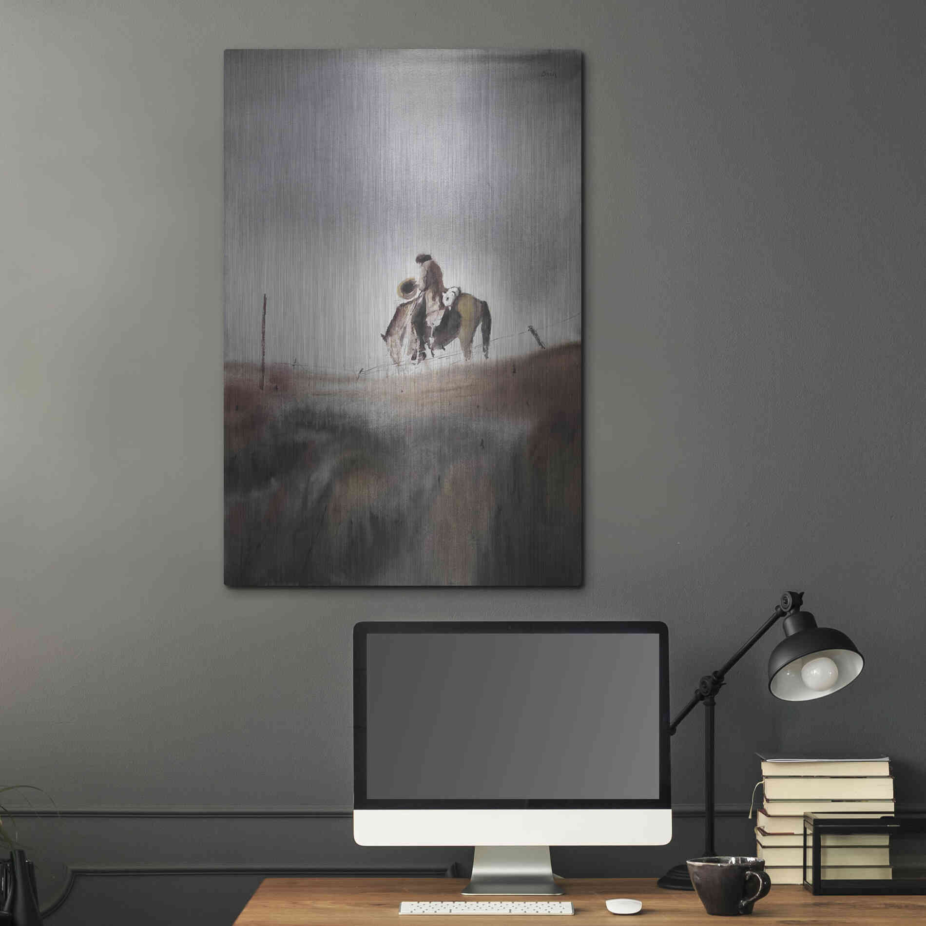 Luxe Metal Art 'Melancholy' by Oscar Alvarez Pardo, Metal Wall Art,24x36