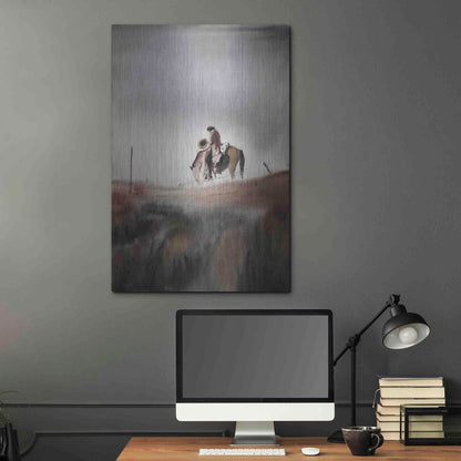 Luxe Metal Art 'Melancholy' by Oscar Alvarez Pardo, Metal Wall Art,24x36
