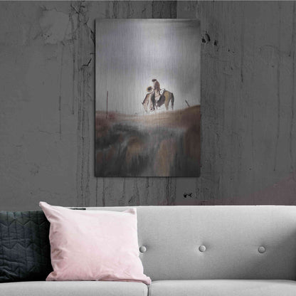 Luxe Metal Art 'Melancholy' by Oscar Alvarez Pardo, Metal Wall Art,24x36
