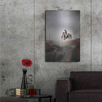 Luxe Metal Art 'Melancholy' by Oscar Alvarez Pardo, Metal Wall Art,24x36