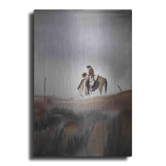 Luxe Metal Art 'Melancholy' by Oscar Alvarez Pardo, Metal Wall Art