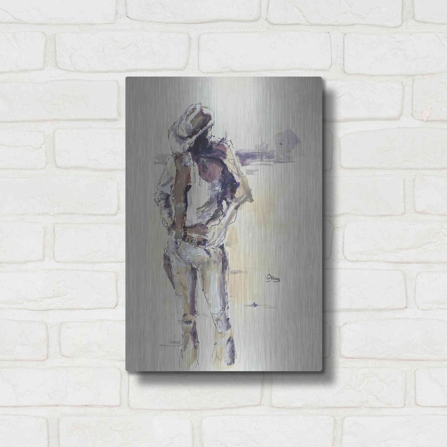 Luxe Metal Art 'Sketch' by Oscar Alvarez Pardo, Metal Wall Art,12x16