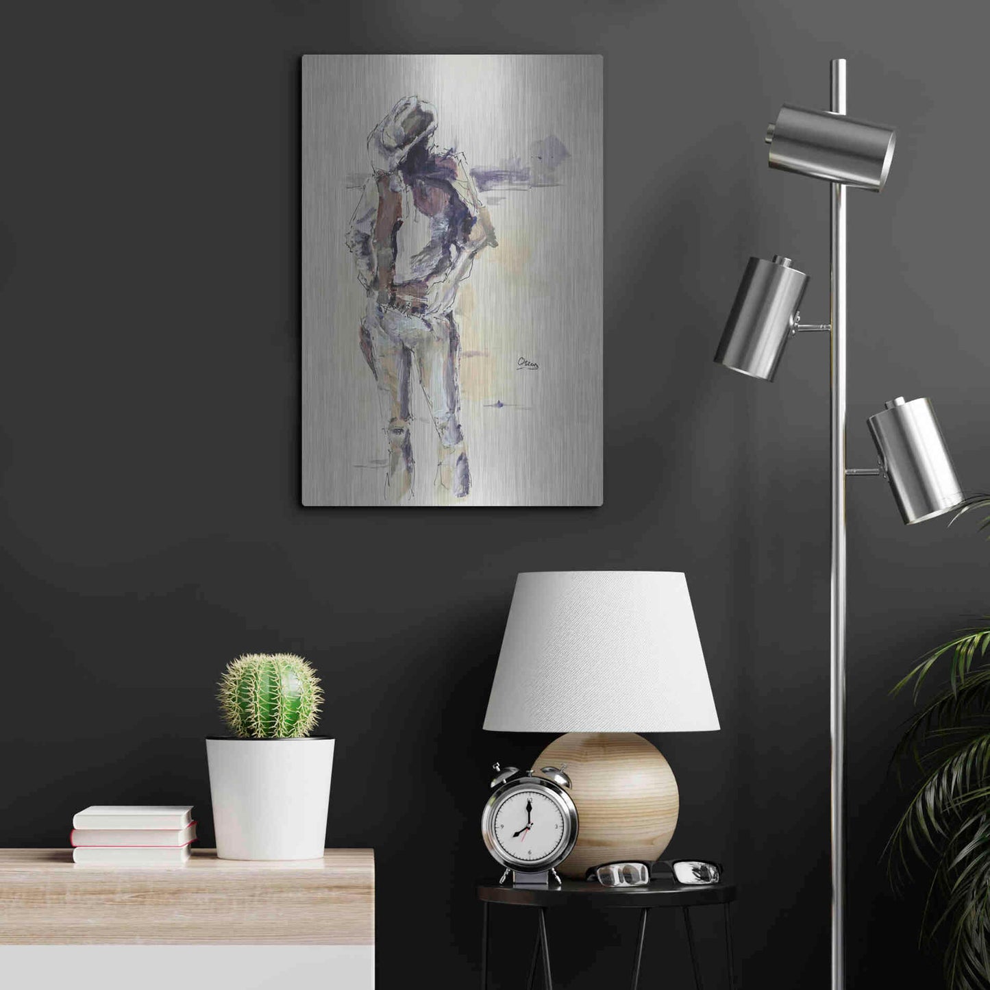 Luxe Metal Art 'Sketch' by Oscar Alvarez Pardo, Metal Wall Art,16x24