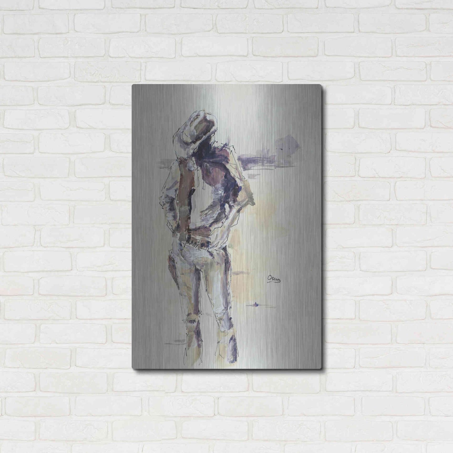 Luxe Metal Art 'Sketch' by Oscar Alvarez Pardo, Metal Wall Art,24x36