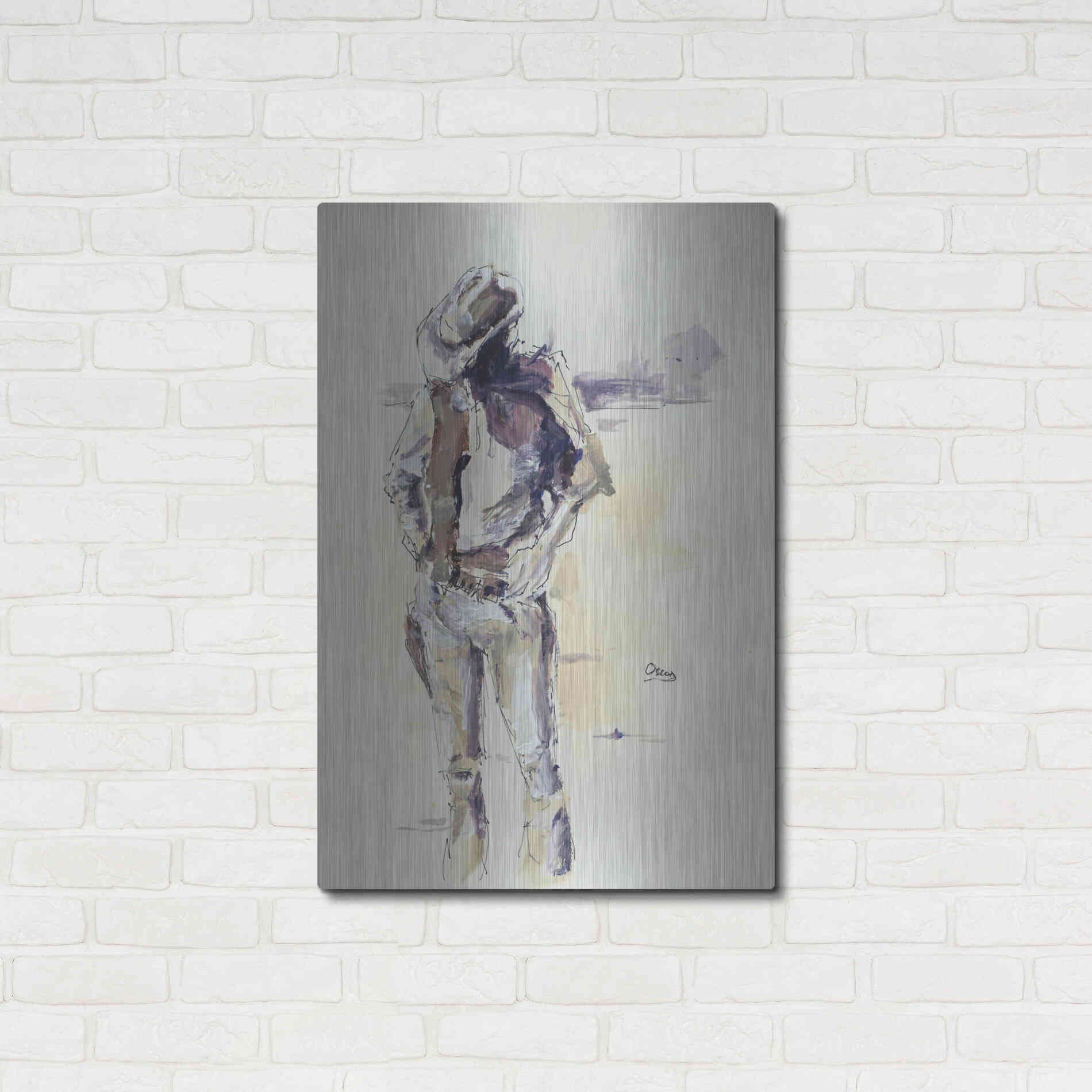 Luxe Metal Art 'Sketch' by Oscar Alvarez Pardo, Metal Wall Art,24x36