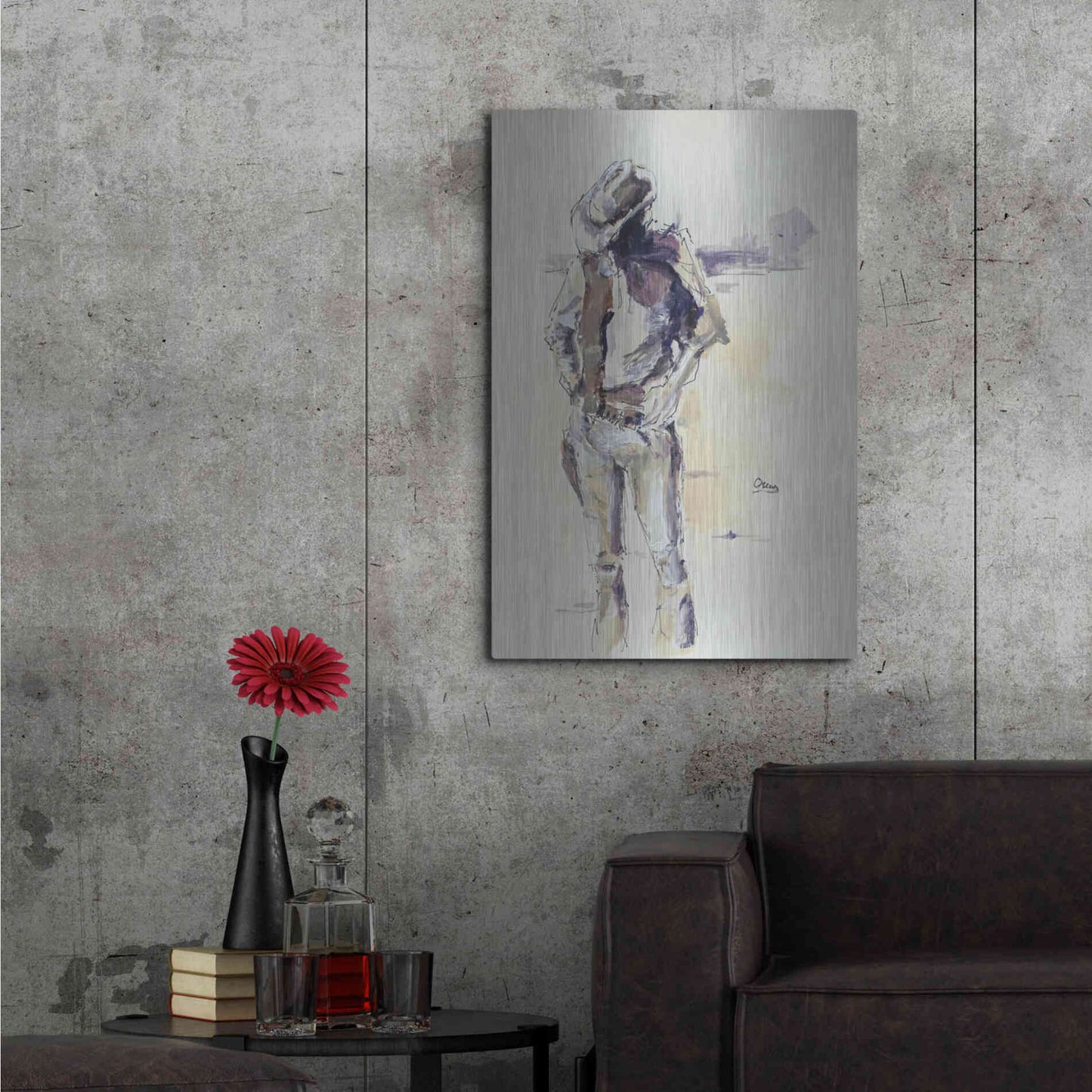 Luxe Metal Art 'Sketch' by Oscar Alvarez Pardo, Metal Wall Art,24x36