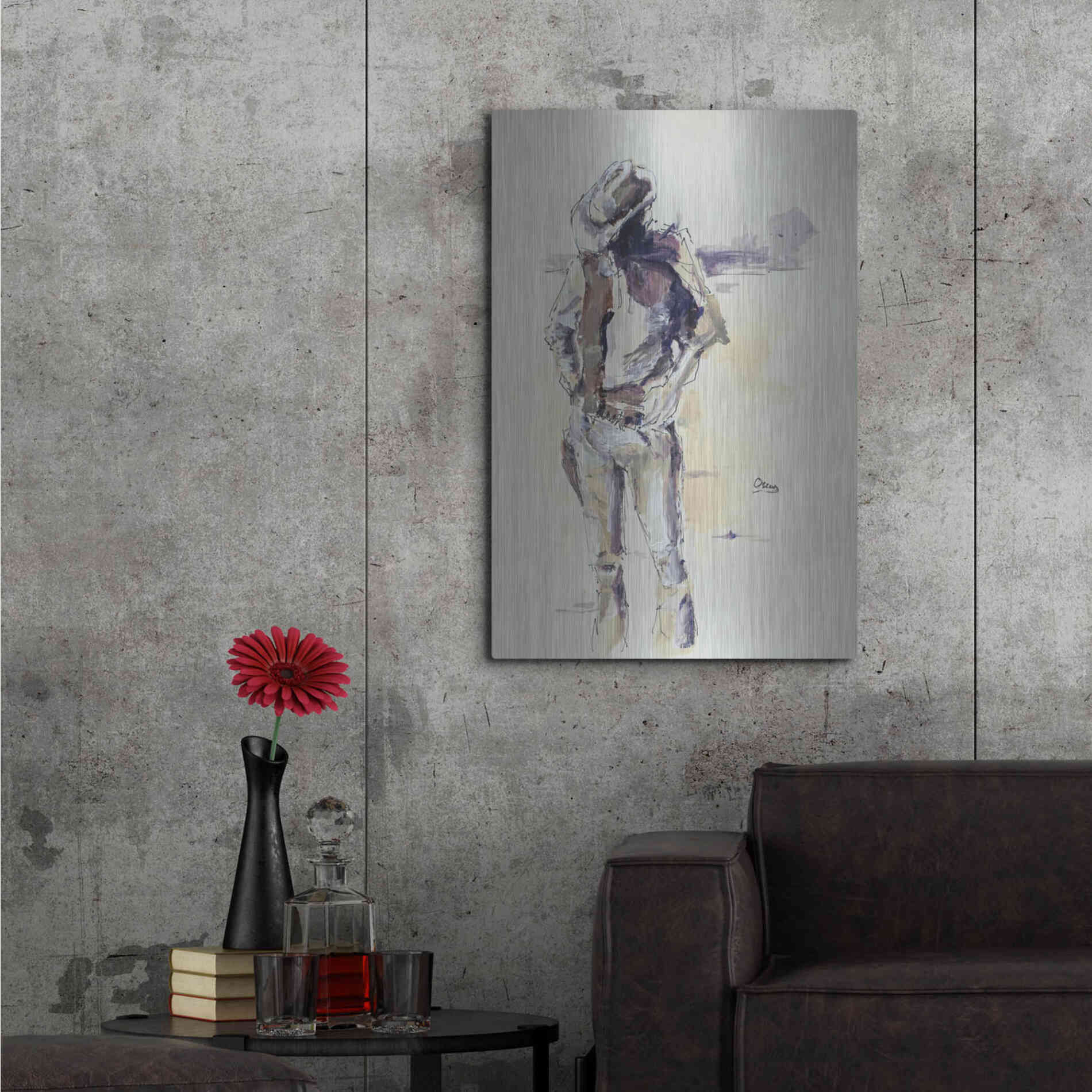Luxe Metal Art 'Sketch' by Oscar Alvarez Pardo, Metal Wall Art,24x36