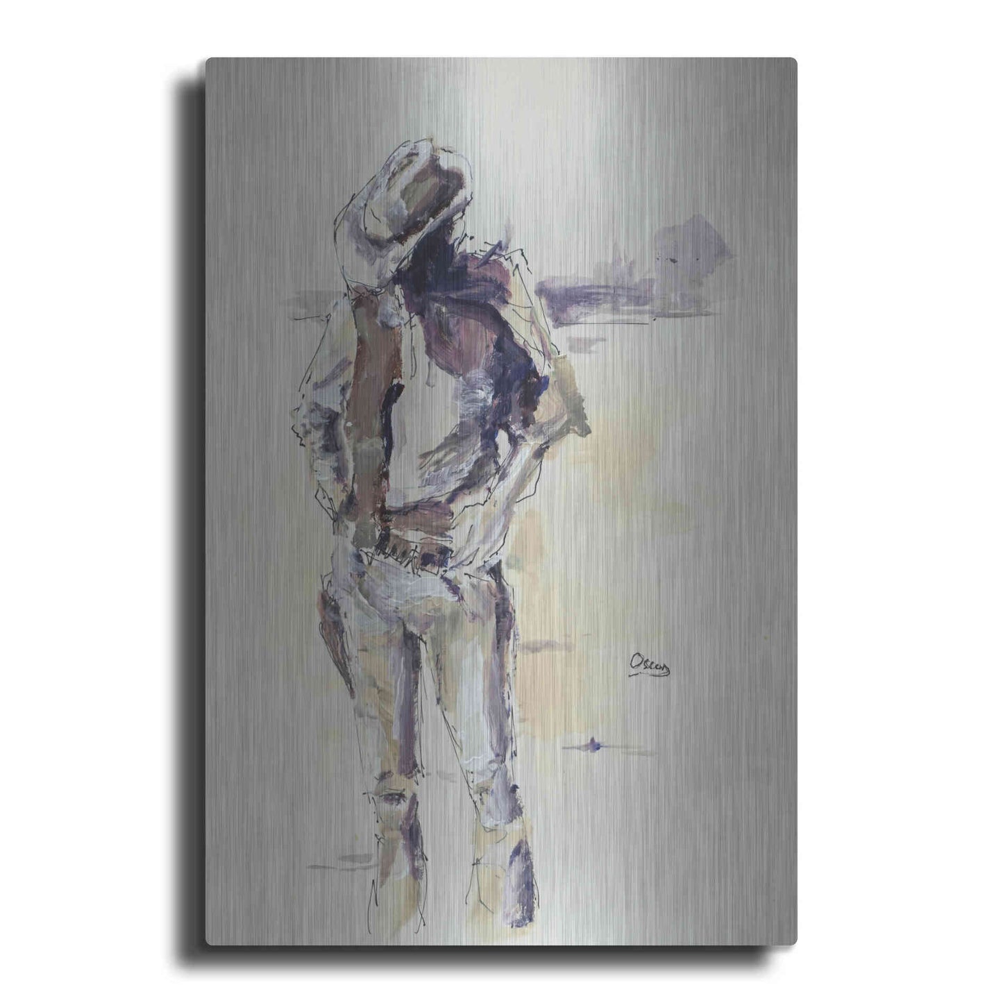 Luxe Metal Art 'Sketch' by Oscar Alvarez Pardo, Metal Wall Art