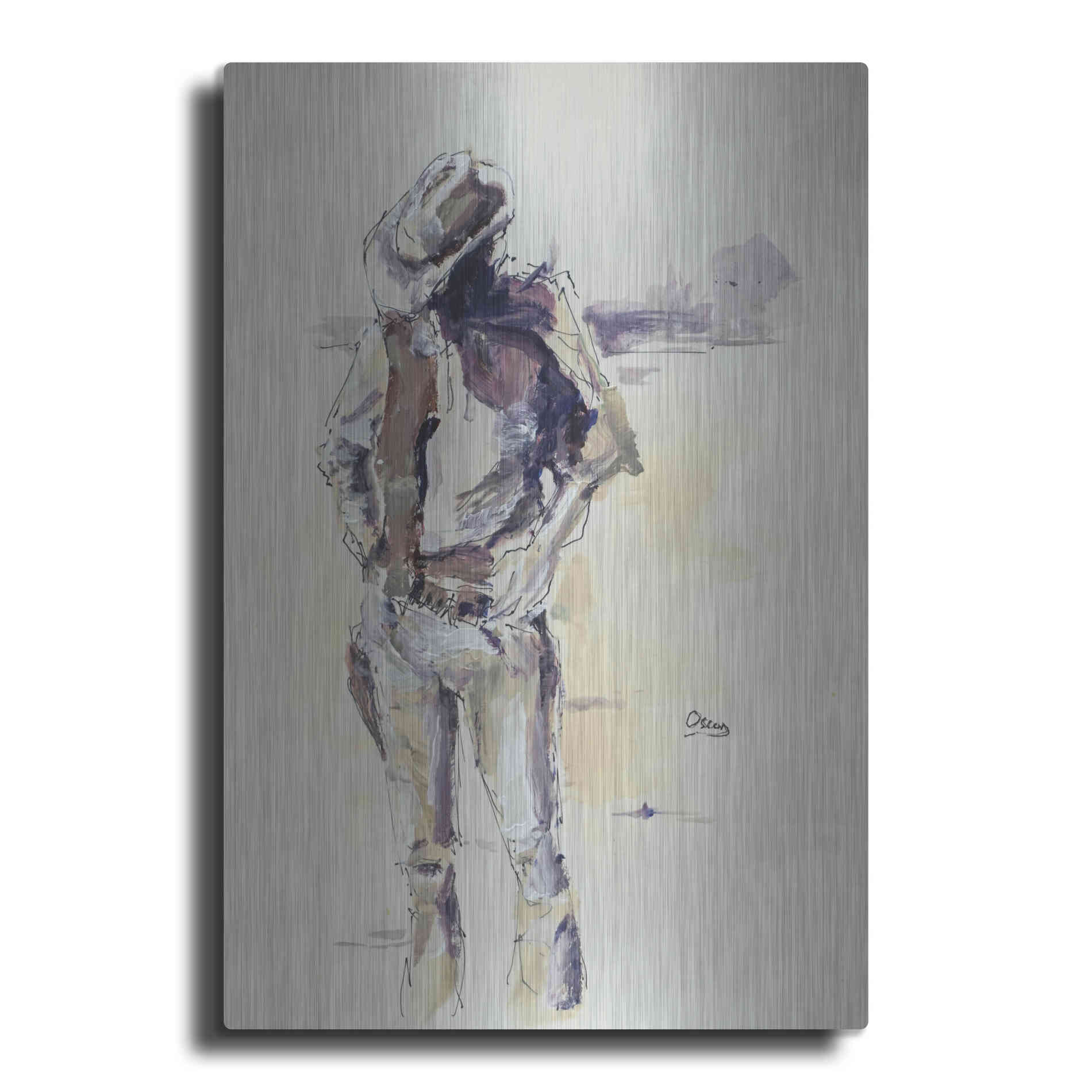 Luxe Metal Art 'Sketch' by Oscar Alvarez Pardo, Metal Wall Art