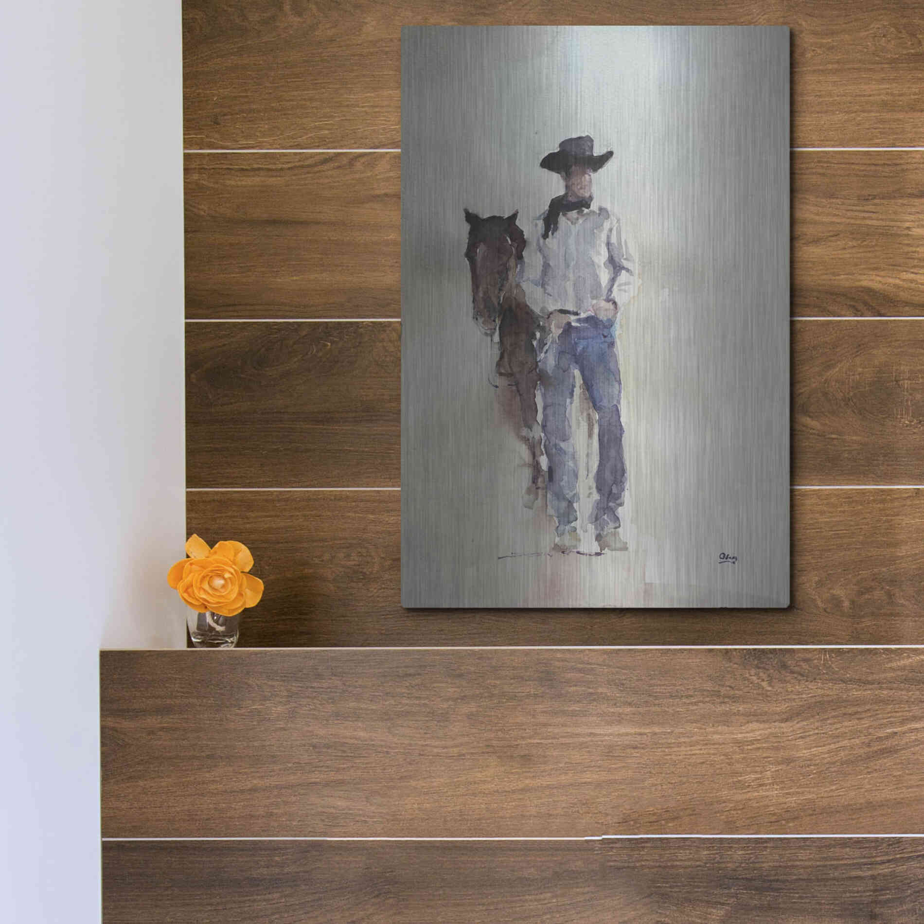 Luxe Metal Art 'Lucid' by Oscar Alvarez Pardo, Metal Wall Art,12x16