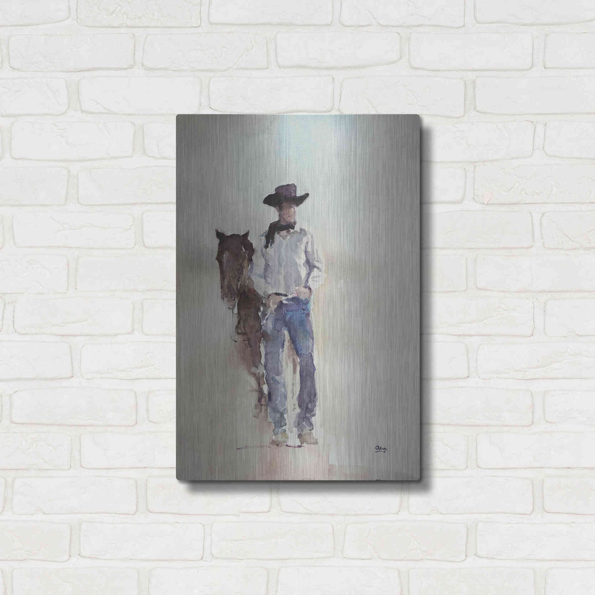 Luxe Metal Art 'Lucid' by Oscar Alvarez Pardo, Metal Wall Art,16x24