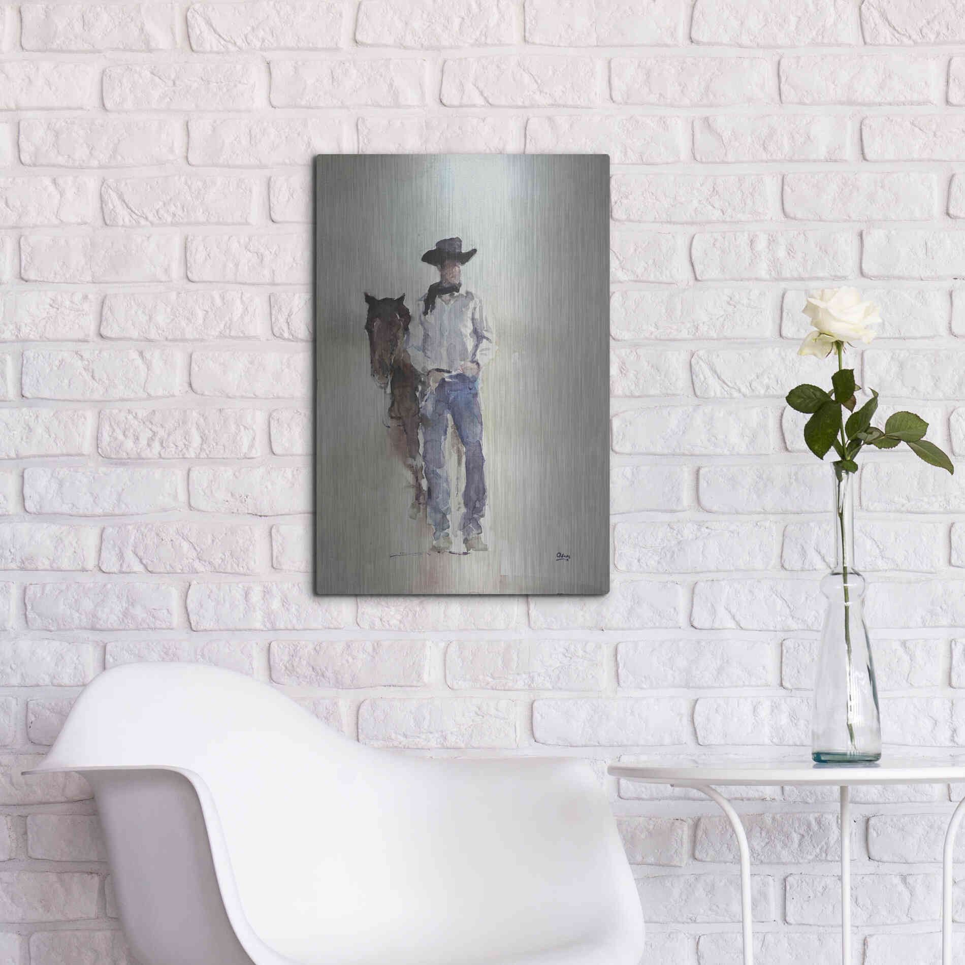 Luxe Metal Art 'Lucid' by Oscar Alvarez Pardo, Metal Wall Art,16x24