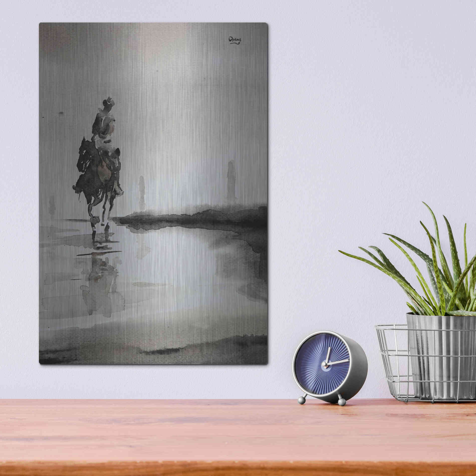 Luxe Metal Art 'Daze' by Oscar Alvarez Pardo, Metal Wall Art,12x16