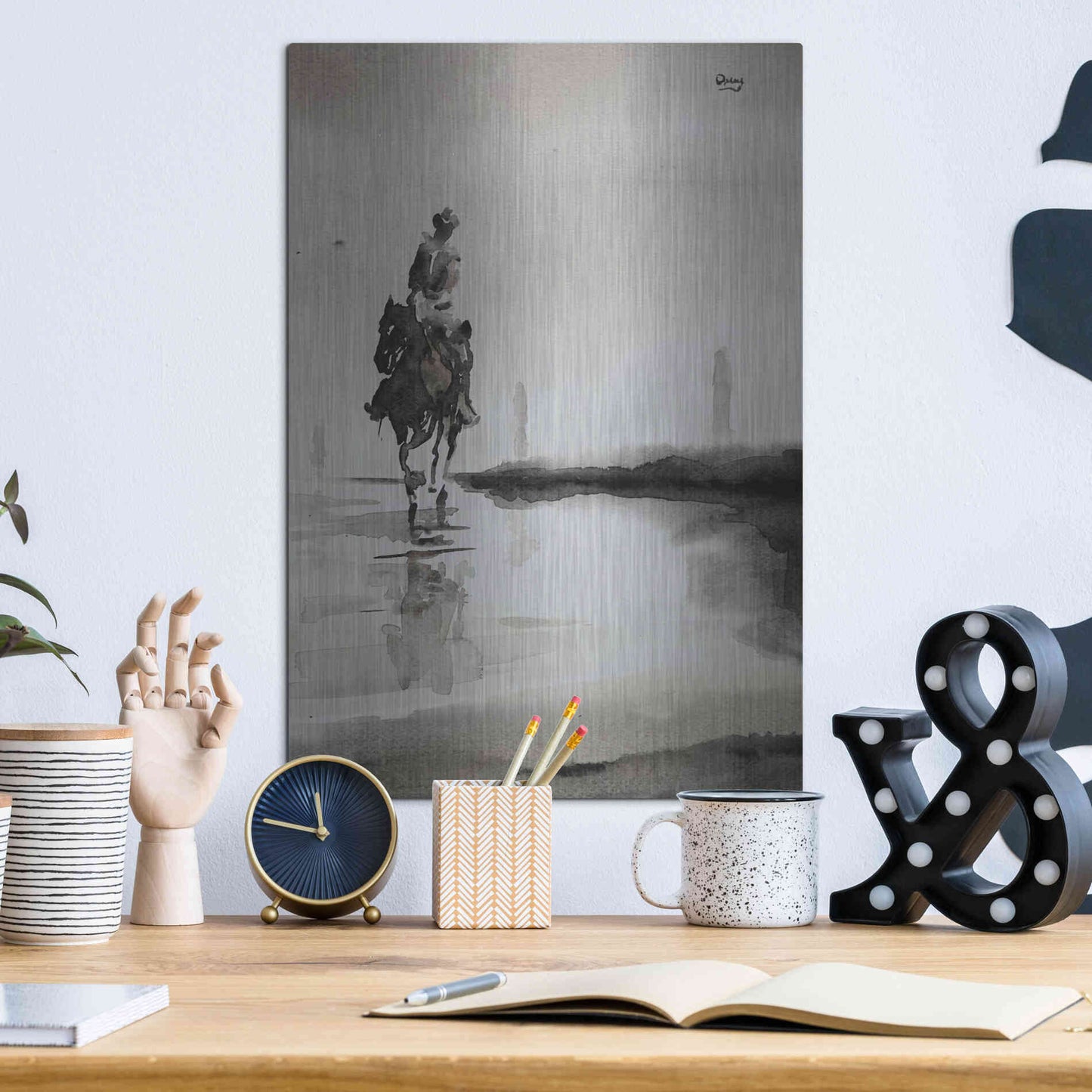 Luxe Metal Art 'Daze' by Oscar Alvarez Pardo, Metal Wall Art,12x16