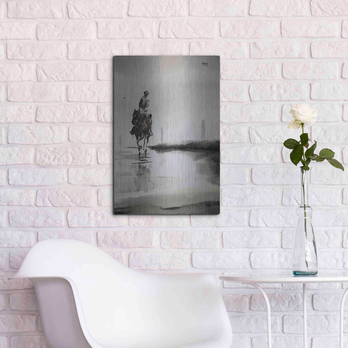 Luxe Metal Art 'Daze' by Oscar Alvarez Pardo, Metal Wall Art,16x24