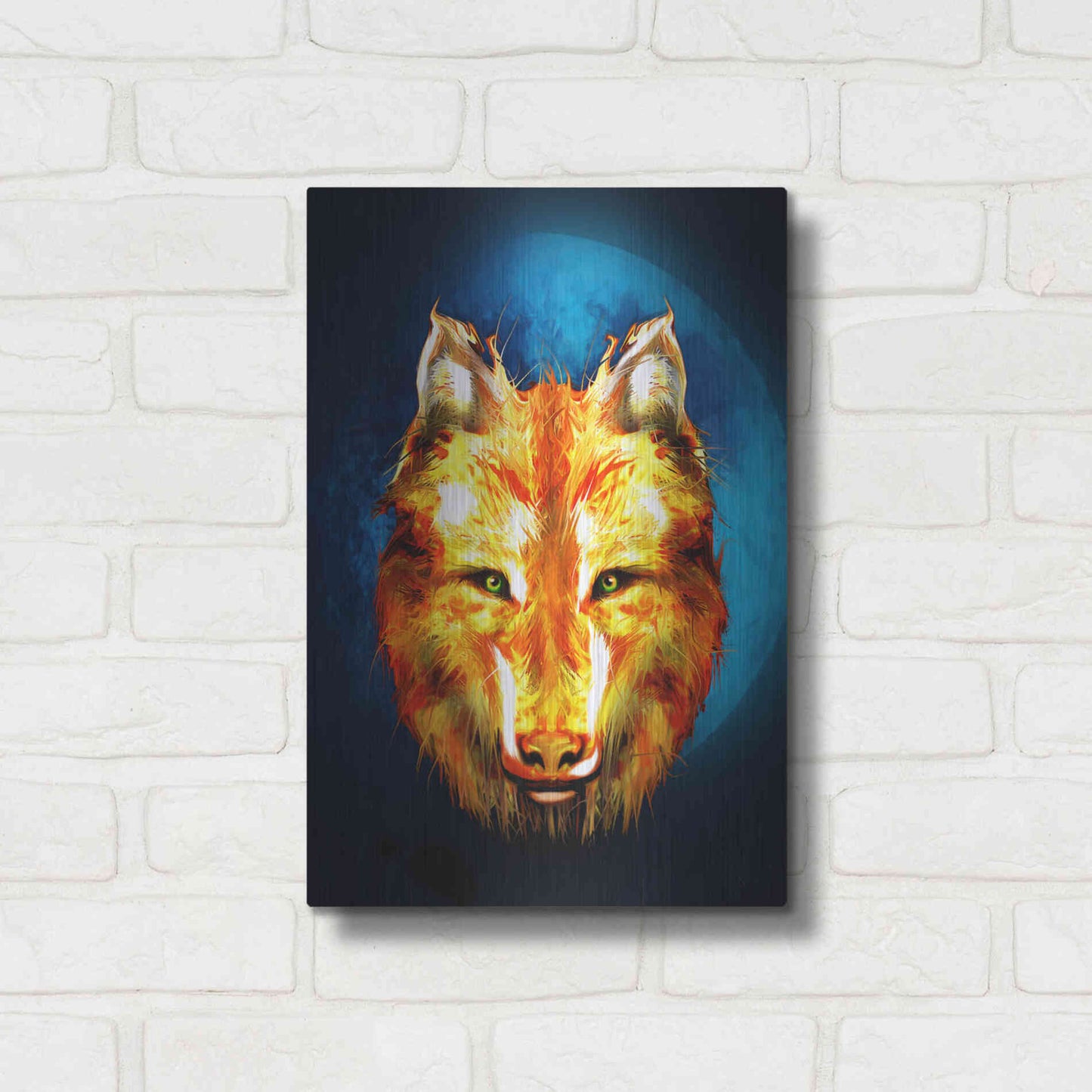Luxe Metal Art 'Lone Wolf' by Michael StewArt, Metal Wall Art,12x16