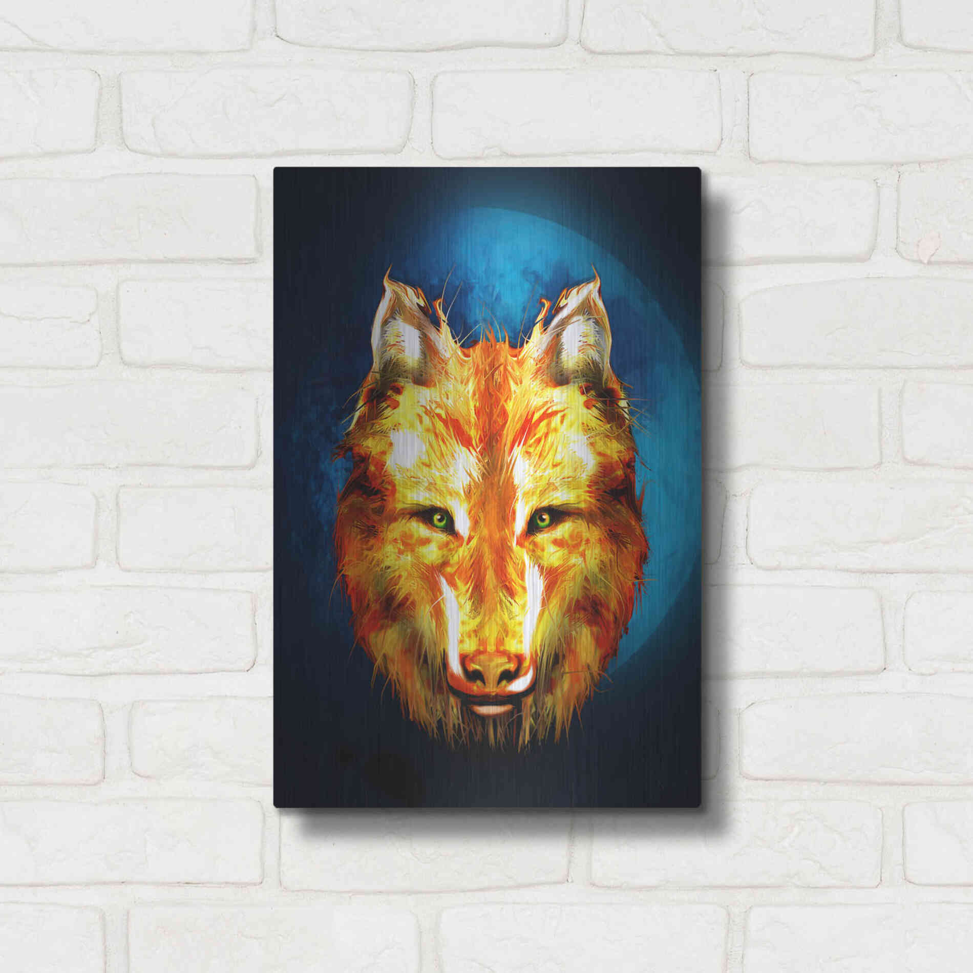 Luxe Metal Art 'Lone Wolf' by Michael StewArt, Metal Wall Art,12x16