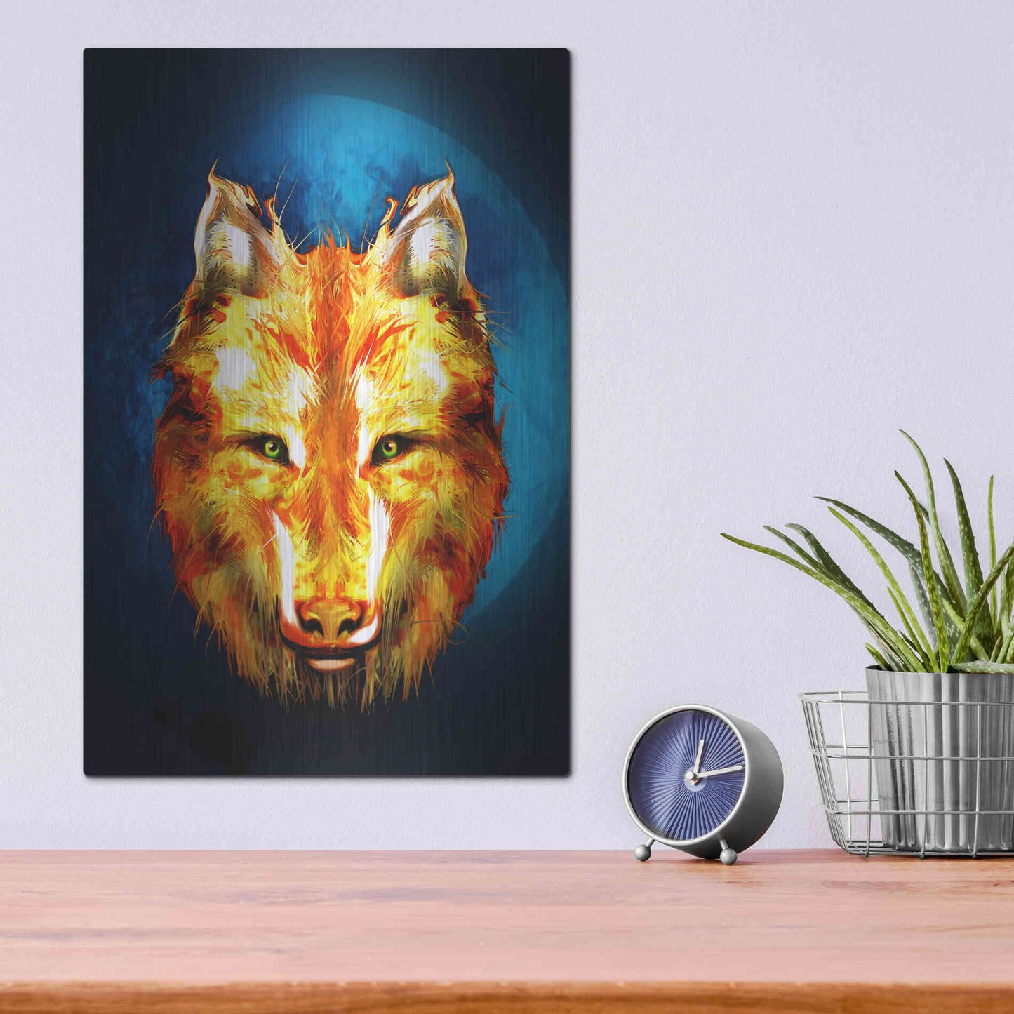 Luxe Metal Art 'Lone Wolf' by Michael StewArt, Metal Wall Art,12x16