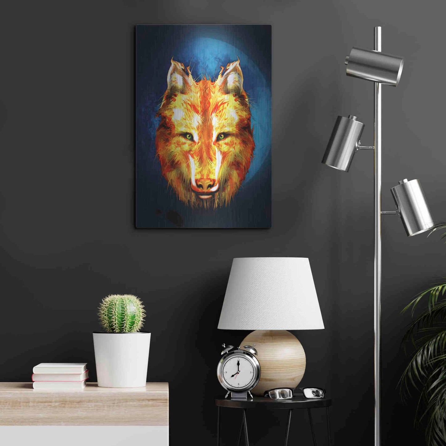 Luxe Metal Art 'Lone Wolf' by Michael StewArt, Metal Wall Art,16x24