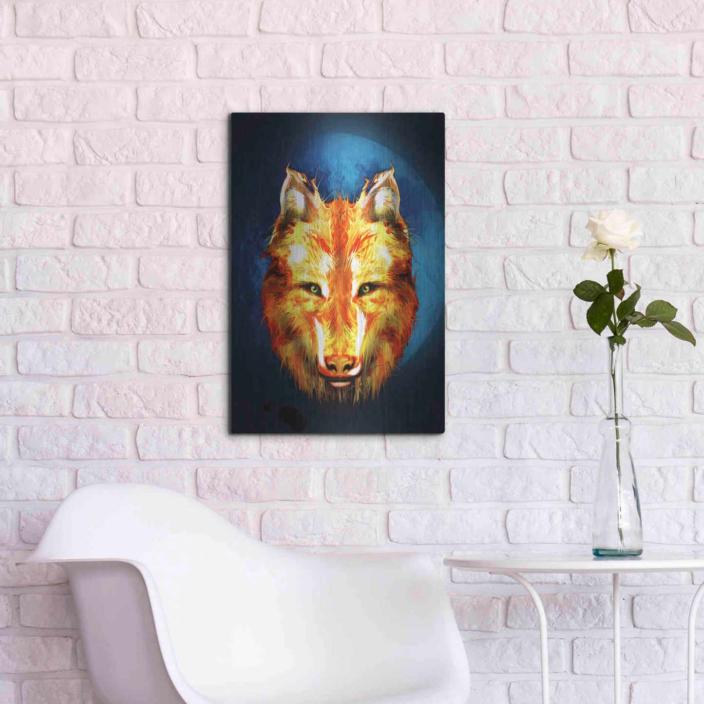 Luxe Metal Art 'Lone Wolf' by Michael StewArt, Metal Wall Art,16x24