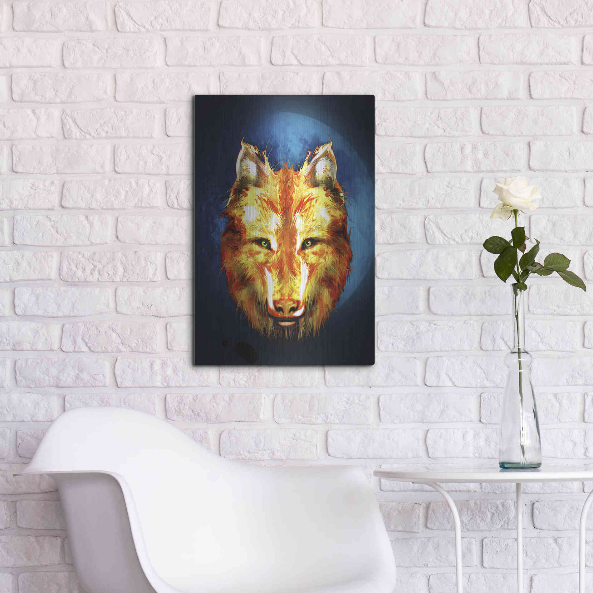 Luxe Metal Art 'Lone Wolf' by Michael StewArt, Metal Wall Art,16x24