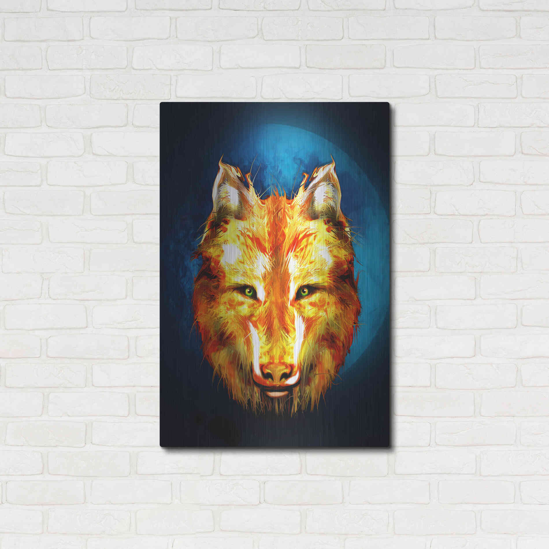 Luxe Metal Art 'Lone Wolf' by Michael StewArt, Metal Wall Art,24x36