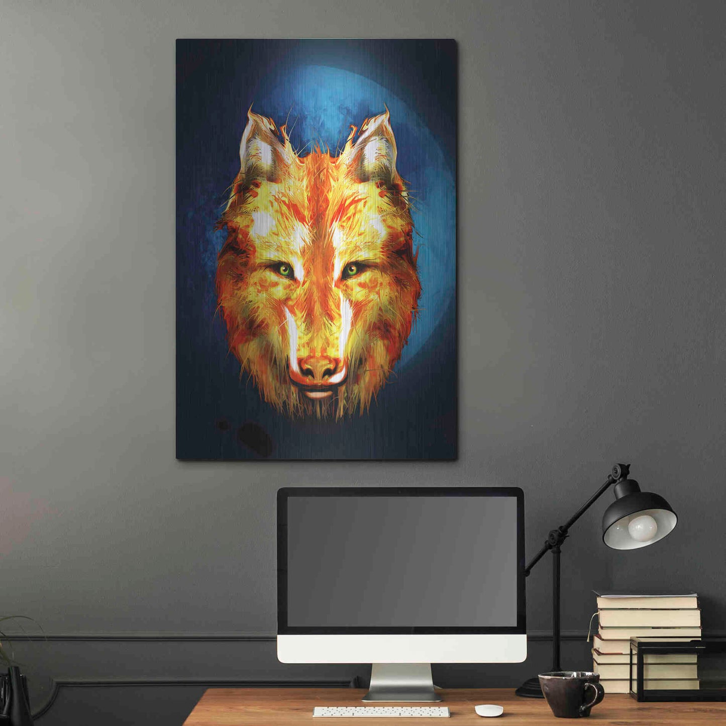 Luxe Metal Art 'Lone Wolf' by Michael StewArt, Metal Wall Art,24x36
