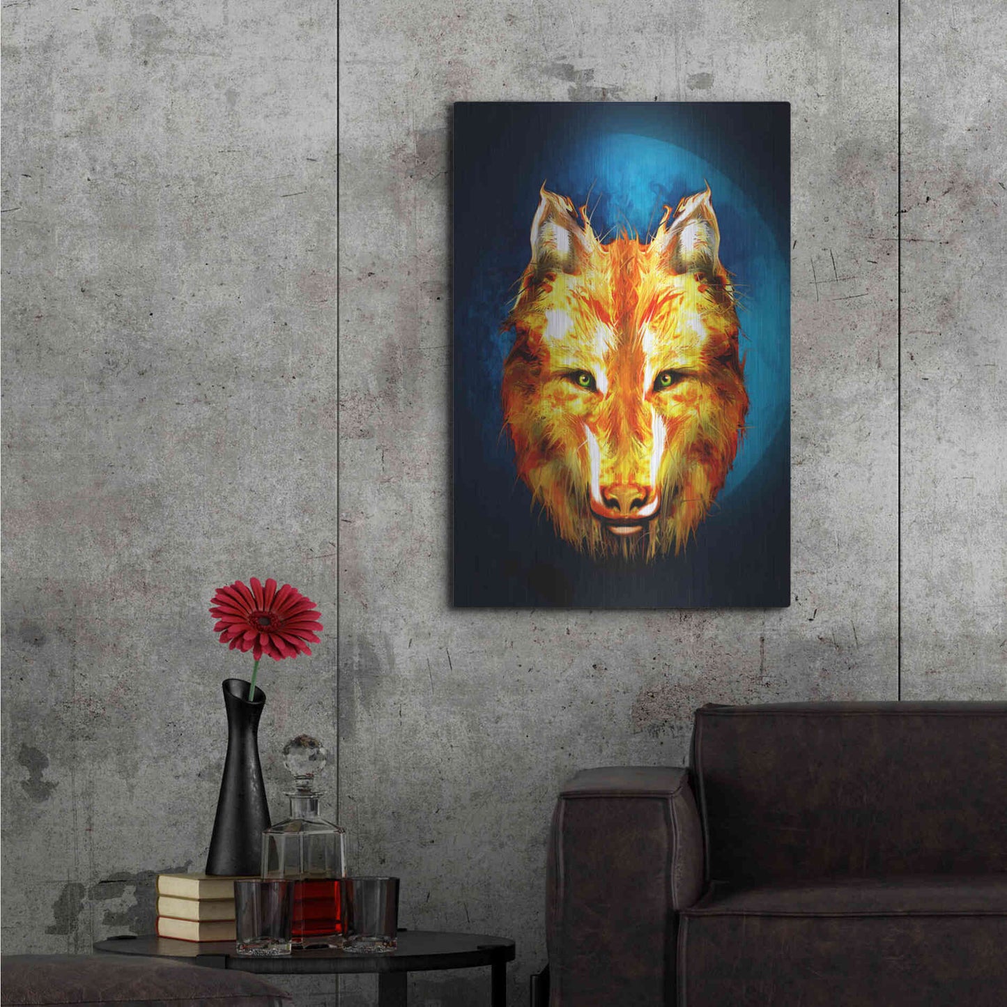 Luxe Metal Art 'Lone Wolf' by Michael StewArt, Metal Wall Art,24x36