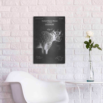 Luxe Metal Art 'Hoodwink Blueprint Patent Chalkboard' Metal Wall Art,16x24